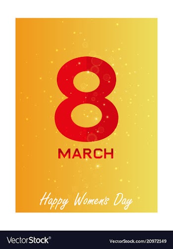8 march greeting card template on pink background vector image