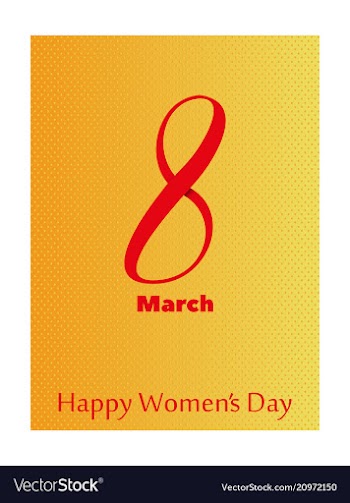 8 march greeting card template on pink background vector image