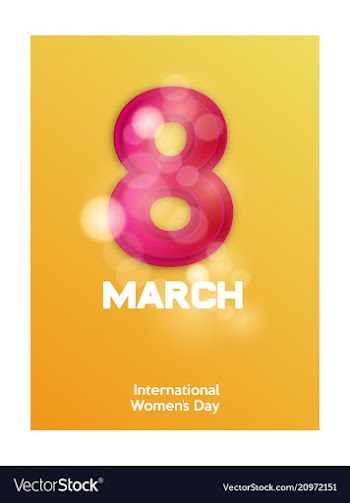 8 march greeting card template on pink background vector image