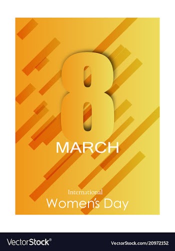 8 march greeting card template on pink background vector image