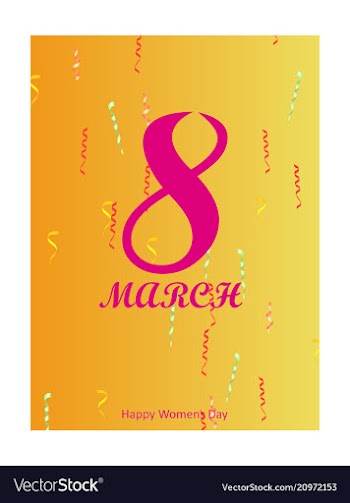 8 march greeting card template on pink background vector image
