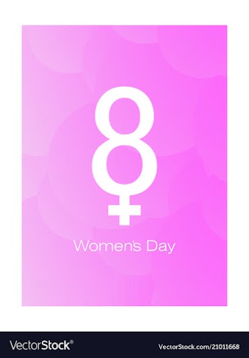 8 march greeting card template on pink background vector image