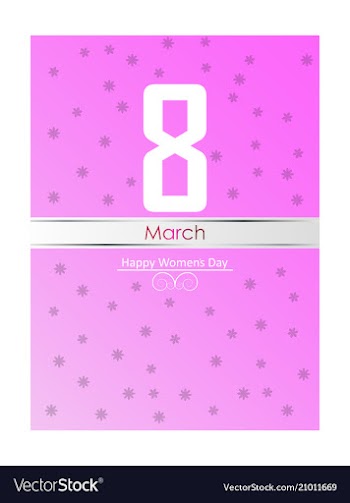 8 march greeting card template on pink background vector image