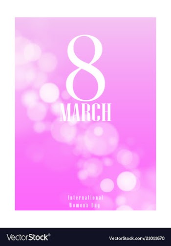8 march greeting card template on pink background vector image