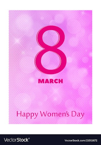 8 march greeting card template on pink background vector image