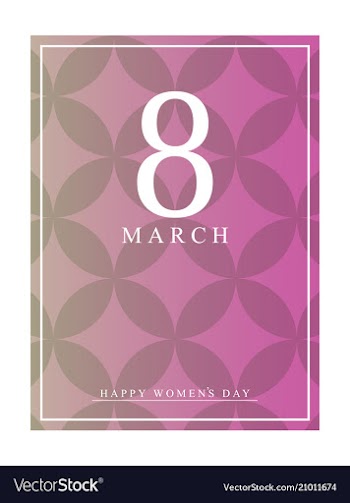 8 march greeting card template on pink background vector image