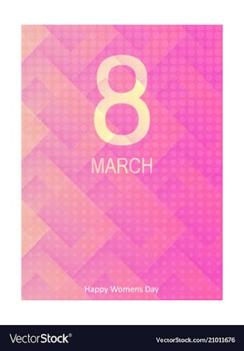 8 march greeting card template on pink background vector image