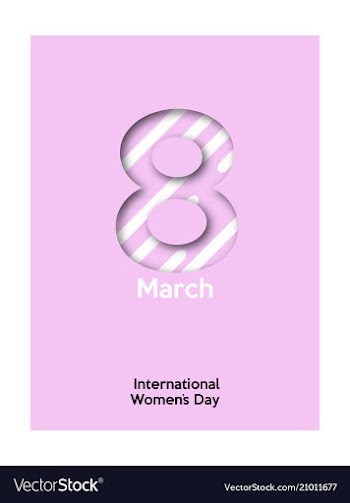 8 march greeting card template on pink background vector image