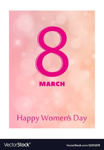 8 march greeting card template on pink background vector image