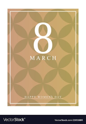 8 march greeting card template on pink background vector image
