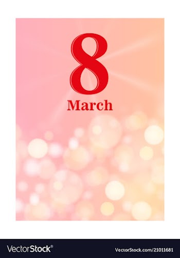 8 march greeting card template on pink background vector image
