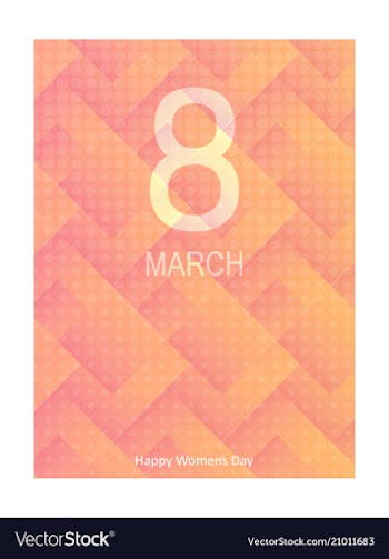 8 march greeting card template on pink background vector image