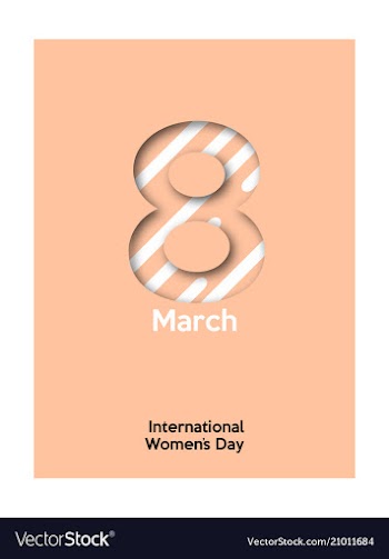 8 march greeting card template on pink background vector image