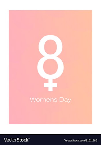 8 march greeting card template on pink background vector image