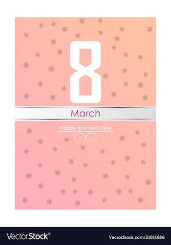 8 march greeting card template on pink background vector image