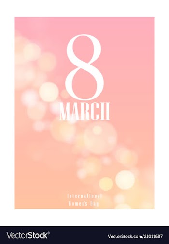 8 march greeting card template on pink background vector image