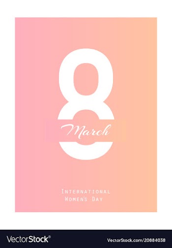 8 march happy womens day greeting card on pink vector image