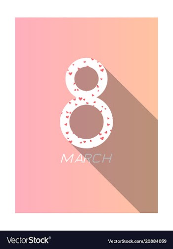 8 march happy womens day greeting card on pink vector image