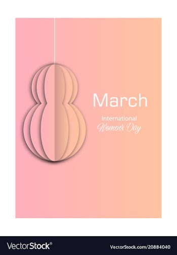 8 march happy womens day greeting card on pink vector image