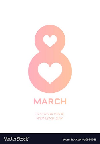 8 march happy womens day greeting card on pink vector image