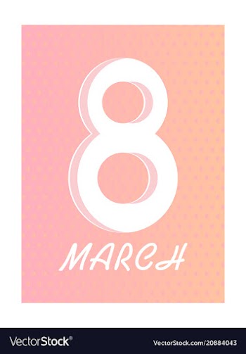 8 march happy womens day greeting card on pink vector image