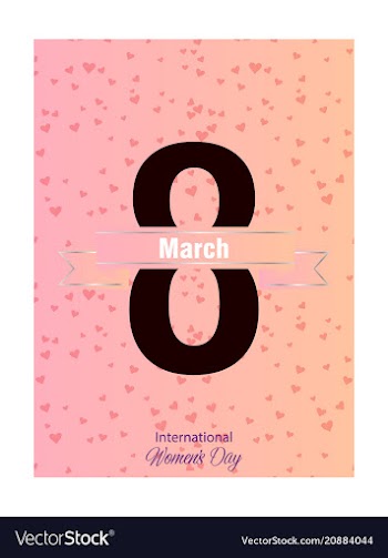 8 march happy womens day greeting card on pink vector image