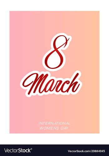 8 march happy womens day greeting card on pink vector image