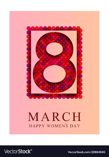 8 march happy womens day greeting card on pink vector image
