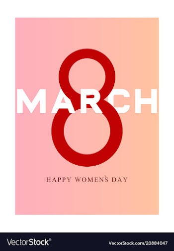 8 march happy womens day greeting card on pink vector image