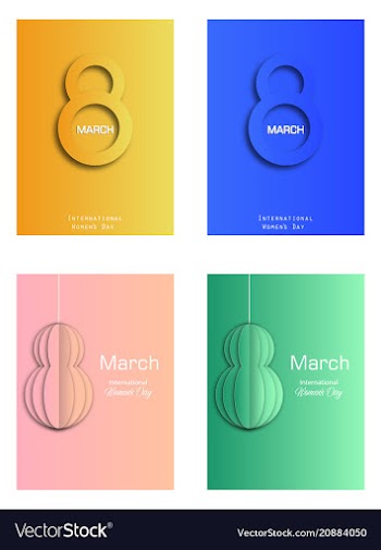 8 march happy womens day greeting card on pink vector image