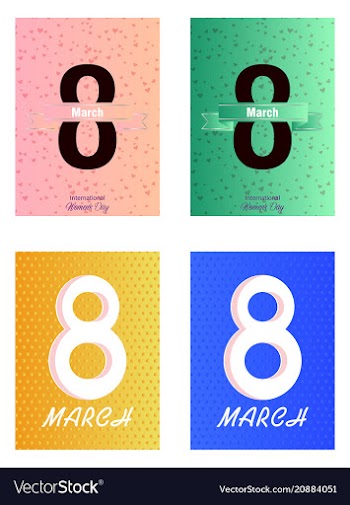 8 march happy womens day greeting card on pink vector image