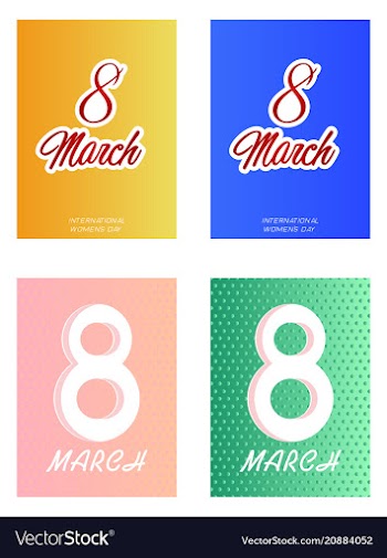 8 march happy womens day greeting card on pink vector image
