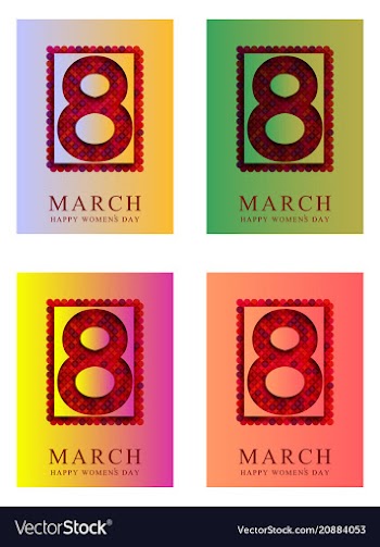 8 march happy womens day greeting card on pink vector image