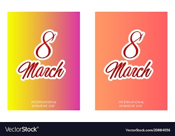 8 march happy womens day greeting card on pink vector image