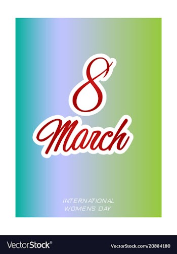 8 march happy womens day greeting card on pink vector image
