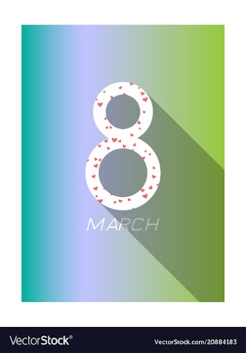 8 march happy womens day greeting card on pink vector image