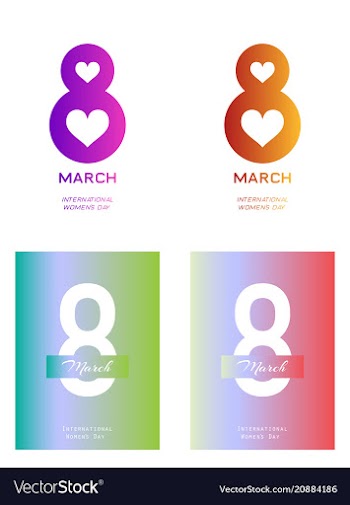 8 march happy womens day greeting card on pink vector image