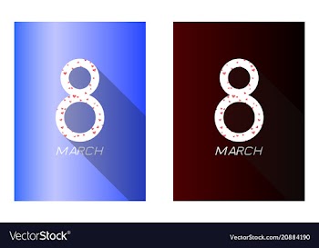 8 march happy womens day greeting card on pink vector image