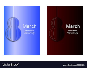8 march happy womens day greeting card on pink vector image