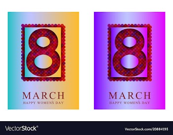 8 march happy womens day greeting card on pink vector image