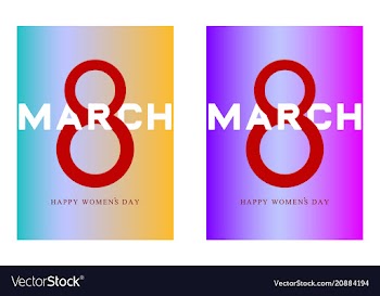 8 march happy womens day greeting card on pink vector image