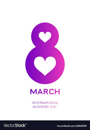 8 march happy womens day greeting card on red vector image