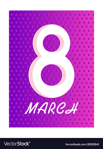 8 march happy womens day greeting card on red vector image