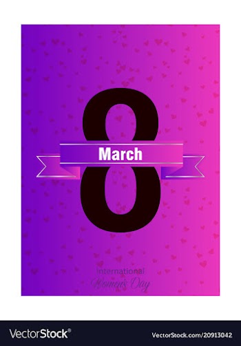 8 march happy womens day greeting card on red vector image