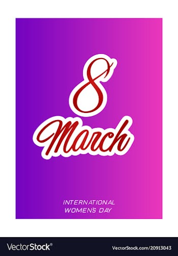 8 march happy womens day greeting card on red vector image