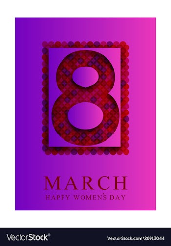 8 march happy womens day greeting card on red vector image