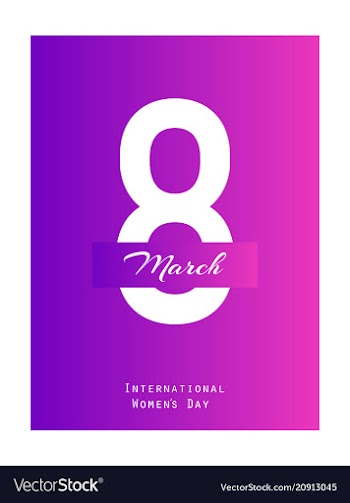 8 march happy womens day greeting card on red vector image