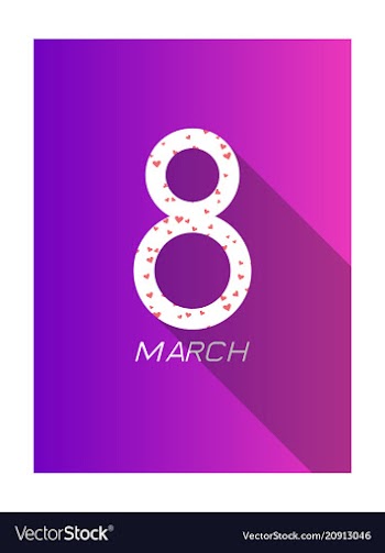 8 march happy womens day greeting card on red vector image