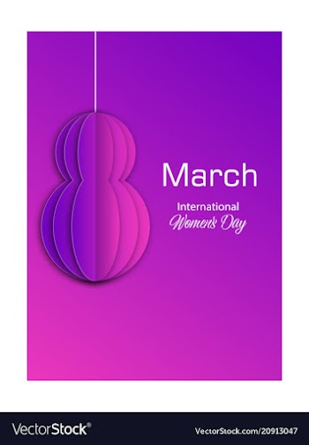 8 march happy womens day greeting card on red vector image