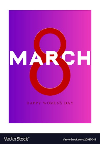 8 march happy womens day greeting card on red vector image